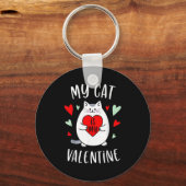 My Cat Is My Valentine Kitten Lover Heart Valentin Sleutelhanger (Voorkant)