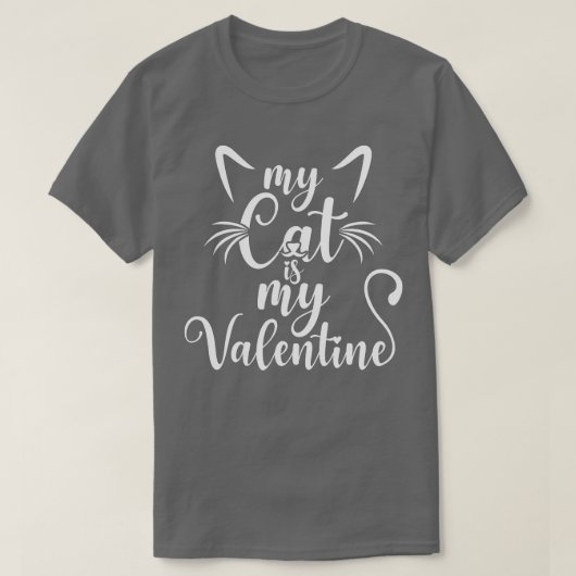 My Cat Is My Valentine Kitten Lover Heart Valentin T-shirt (Design voorkant)