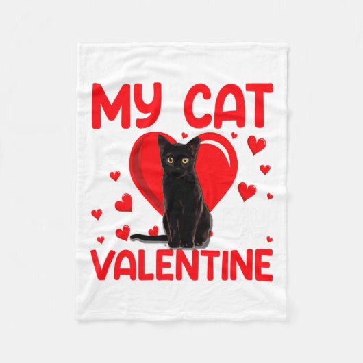 My Cat Is My Valentine Paw Heart Cat Owner Valenti Fleece Deken (Voorkant)