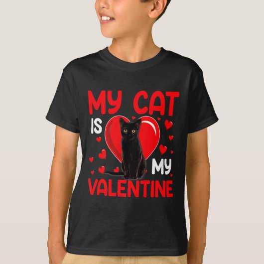 My Cat Is My Valentine Paw Heart Cat Owner Valenti T-shirt (Voorkant)
