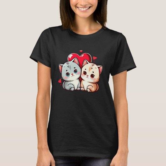 My Cat Is My Valentine Paw Heart Cat Valentine Day T-shirt (Voorkant)