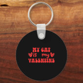 My Cat Is My Valentine Valentines Day Cat  Sleutelhanger (Voorkant)
