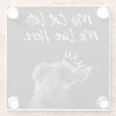 My Cat Lets Me Live Here Glazen Onderzetter (Achterkant)