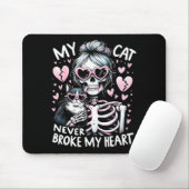 My Cat Never Broke My Heart Funny Skeleton Cat Val Muismat (Met muis)