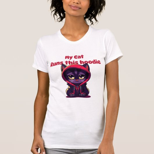 My cat runs this hoodie t-shirt (Voorkant)
