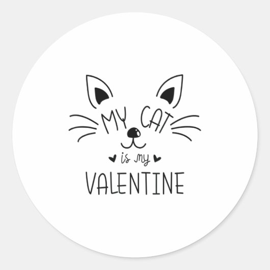 My Cats Are My Valentine Cat Valentines Day 1  Ronde Sticker (Voorkant)