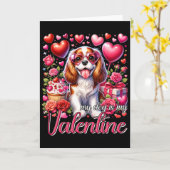 My Cavalier King Charles Spaniel Is My Valentine D Kaart (Gele Bloem)