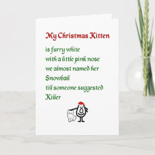 My Christmas Kitten - een grappig kerstgedicht Feestdagen Kaart