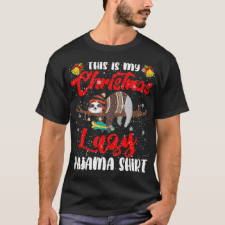 My Christmas Lazy Pajama  Santa Sloth Animal Lover T-shirt