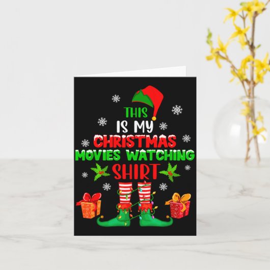 My Christmas Movies Watching Shirt Cute Elf Costum Kaart (Gele Bloem)