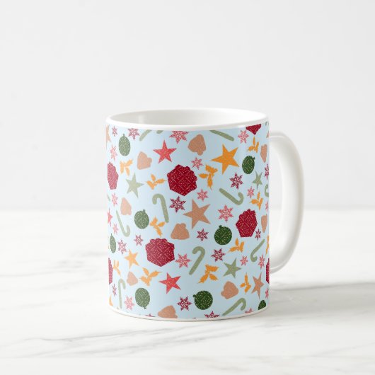 My Christmas Objects Blue Koffiemok (Voorkant rechts)