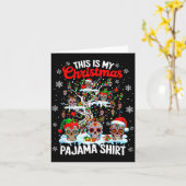 My Christmas Pajama Shirt Group Floral Skulls On X Kaart (Gele Bloem)