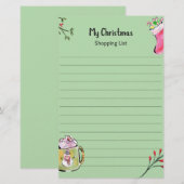 My Christmas Shopping List Briefpapier (Voorkant / Achterkant)