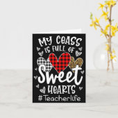 My Cl Is Full Of Heart Red Plaid Leopard Valent  Kaart (Gele Bloem)