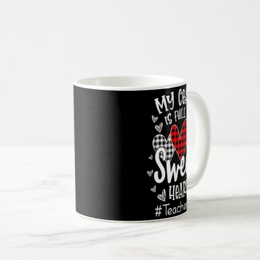 My Cl Is Full Of Heart Red Plaid Leopard Valent  Koffiemok (Voorkant rechts)
