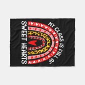 My Cl Is Full Of Sweet Hearts Teacher Valentine _1 Fleece Deken (Voorkant (Horizontaal))