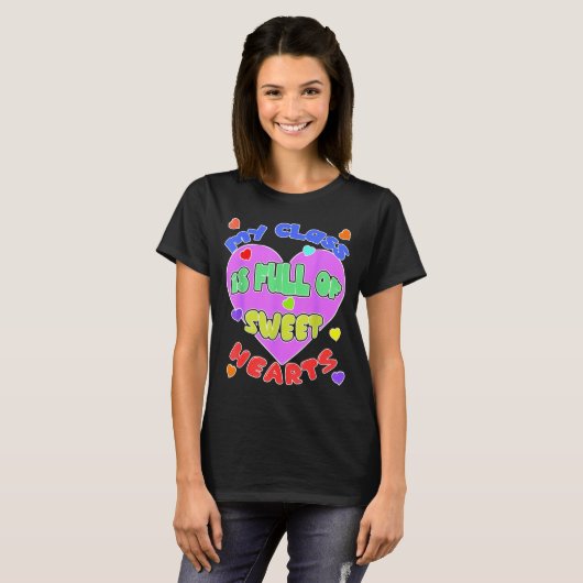 My Cl Is Full Of Sweet Hearts Valentines Day Gift  T-shirt (Voorkant volledig)
