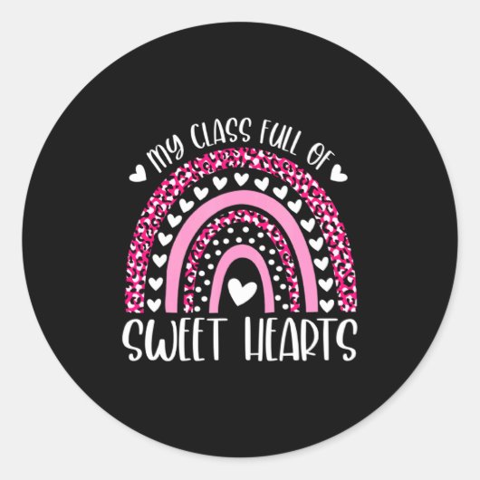 My Cl Is Full Of Sweet Hearts Valentines Day Ra Ronde Sticker (Voorkant)