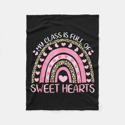 My Cl Is Full Of Sweethearts Rainbow Valentines  Fleece Deken (Voorkant)