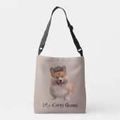 "My Corgi Queen" Welsh Corgi w Tiara Canvas tas (Achterkant)