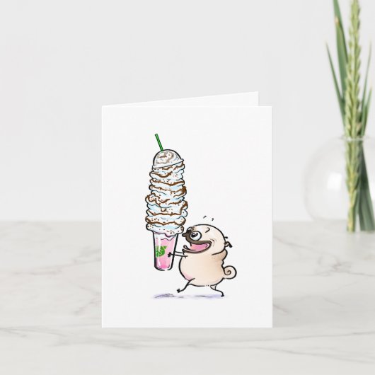 My Cup Runneth Over pug bedankkaart Kaart (Voorkant)