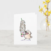 My Cup Runneth Over pug bedankkaart Kaart (Gele Bloem)