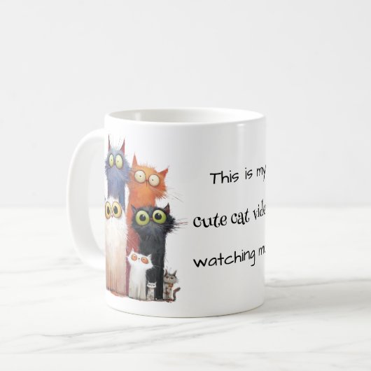 My Cute Cat Videos Watching Koffiemok (Voorkant links)