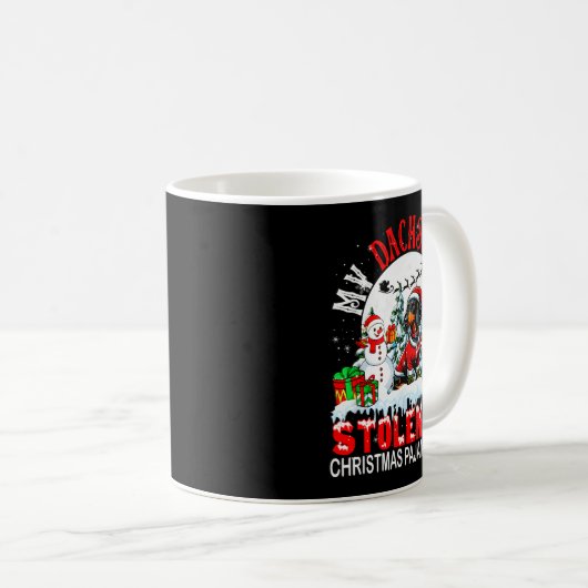 My Dachshund Stolen My Christmas Pajama Shirt Sant Koffiemok (Voorkant rechts)