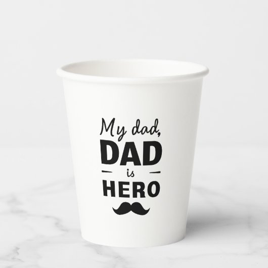 My Dad Is Hero - Bold Vaderdag Typography Papieren Bekers (Voorkant)