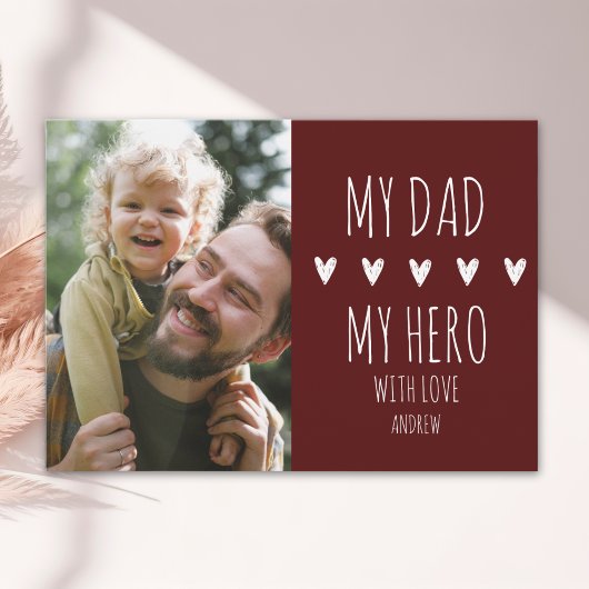 My Dad My Hero Scrip Photo Red Aankondiging