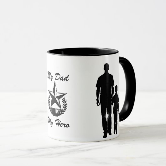 My Dad My Hero Silhouette 11 oz Mok (Voorkant rechts)