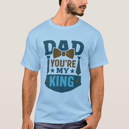 My Dad My King - Bowtie & Stropdas Design T-shirt (Voorkant)
