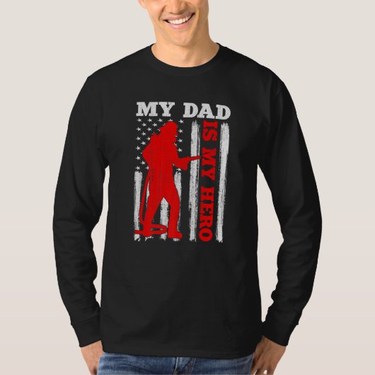 My Daddy Is My Hero USA Flag Firefighter Fireman D T-shirt (Voorkant)
