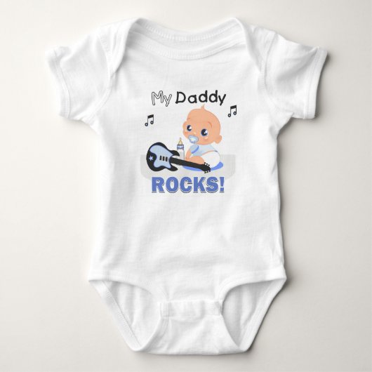 My Daddy Rocks Blue Guitar Baby Creeper BodySuit (Voorkant)