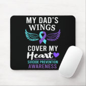 My Dad's Wings Cover Heart Suicide Awareness Ribbo Muismat (Met muis)