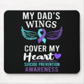 My Dad's Wings Cover Heart Suicide Awareness Ribbo Muismat (Voorkant)