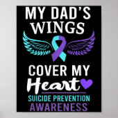 My Dad's Wings Cover Heart Suicide Awareness Ribbo Poster (Voorkant)