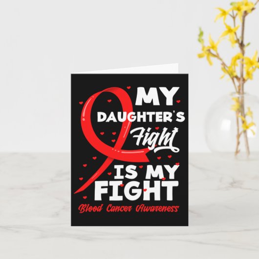My Daughter's Fight Is My Fight Blood Cancer Aware Kaart (Gele Bloem)