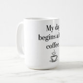 My Day Begins After Coffee - Minimalist Quote Koffiemok (Voorkant links)