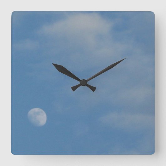 My Daytime Moon - Decoratieve vierkante klok (Voorkant)
