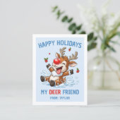 My Deer Friend Kids Classroom Christmas Feestdagenkaart (Staand voorkant)