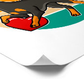 My Doberman Is My Valentine Heart Retro Sunset Dog Poster (Hoek)