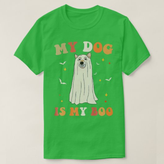 My Dog Is My Boo Funny Dog Owner Boo Ghost Hallowe T-shirt (Design voorkant)