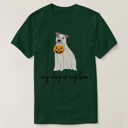 My Dog Is My Boo Funny Dog Owner Boo Ghost Hallowe T-shirt (Design voorkant)