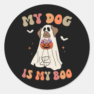 My Dog is My Boo Ghost Spooky Halloween Hondenlief Ronde Sticker