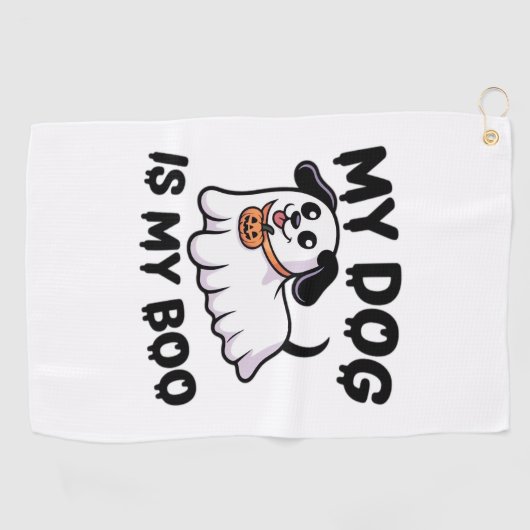 My Dog Is My Boo Shirt – Funny Dog Lover Gift 2025 Golfhanddoek (Horizontaal)