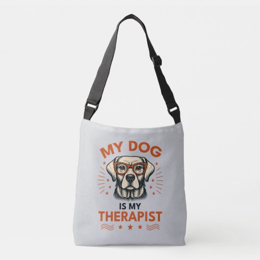 My dog is my therapist crossbody tas (Voorkant)