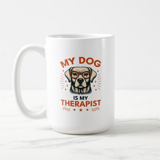 My dog is my therapist koffiemok (Links)