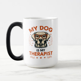 My dog is my therapist magische mok