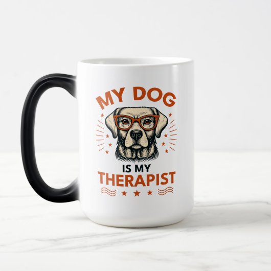 My dog is my therapist magische mok (Links)